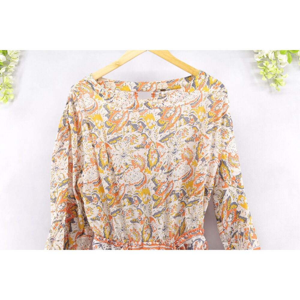 Free People Floral Print Mini Dress - Orange and White - Picture 3 of 8
